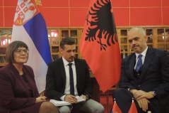 4 March 2015 National Assembly Speaker Maja Gojkovic in meeting with Albanian Prime Minister Edi Rama